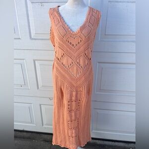 Women's free people beach cover chrochet sweater dress Santorini  S/P